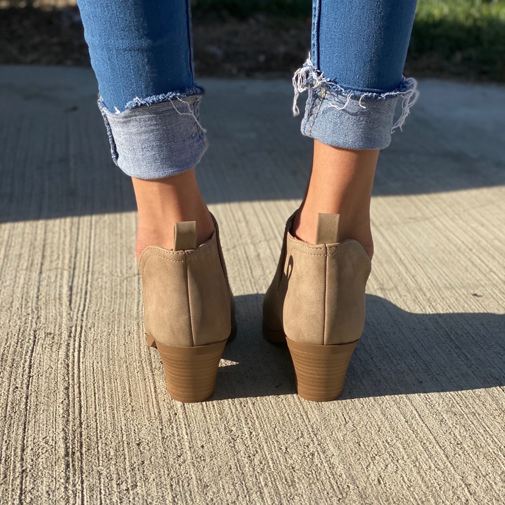 Taupe Ankle Slip On Booties - Picture 4 of 4